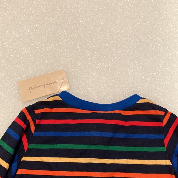 ⭐️ Host Pick! ⭐️ 2/$25 ❤️ NWT-First Impressions Boys Striped Button Tee - 12M - Picture 7 of 8